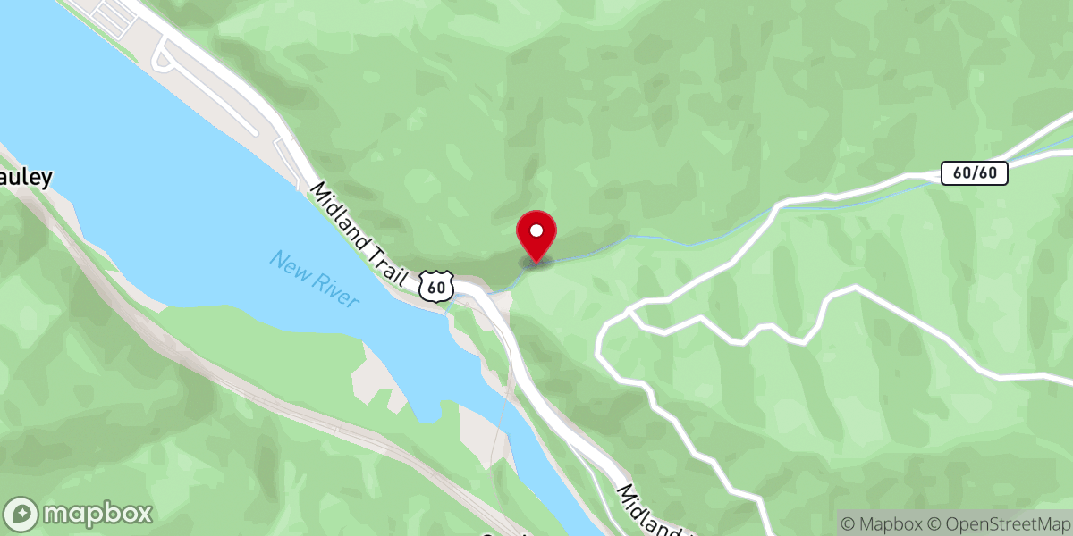 Map showing location of Cathedral Falls