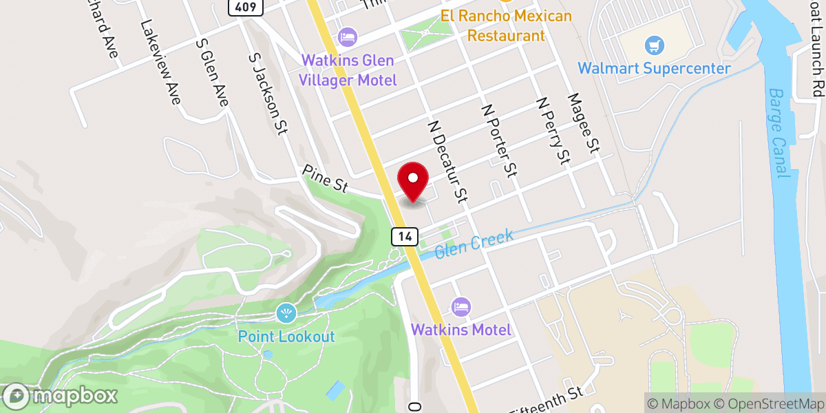 Map showing location of Catholic Charities' Schuyler County Office