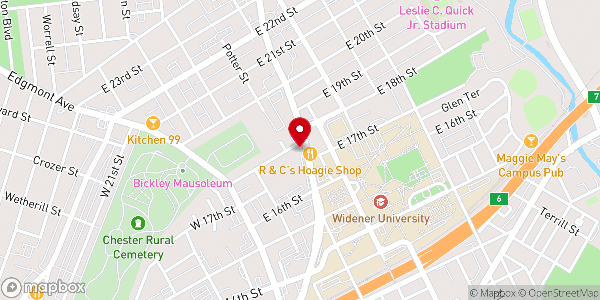 Map showing location of Asbury African Methodist Episcopal Church