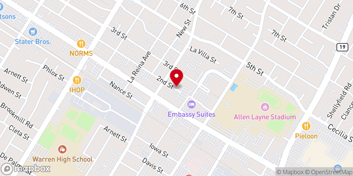 Map showing location of Legacy Church of Downey