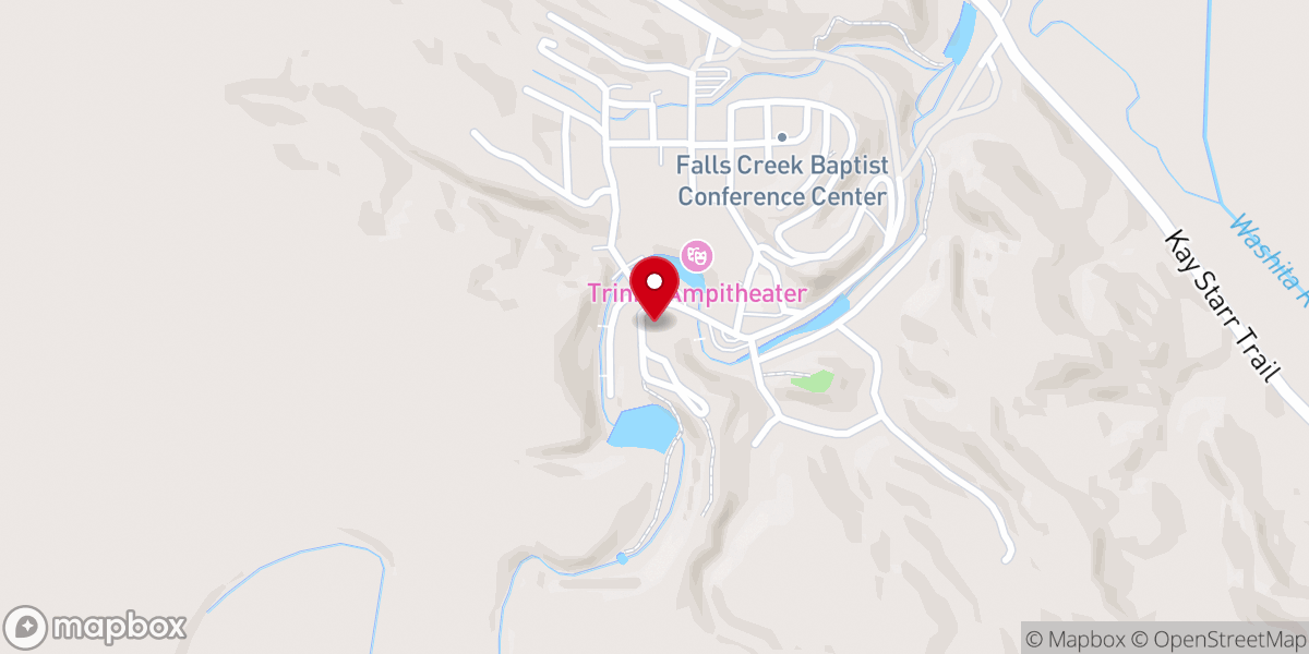 Map showing location of FBC Dougherty Falls Creek Cabin