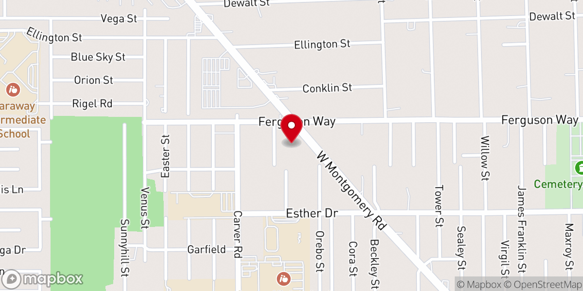 Map showing location of Greater Faith Baptist Church