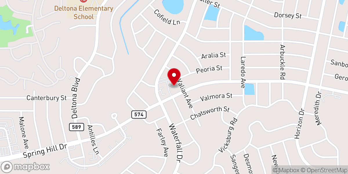 Map showing location of Destiny Baptist Church