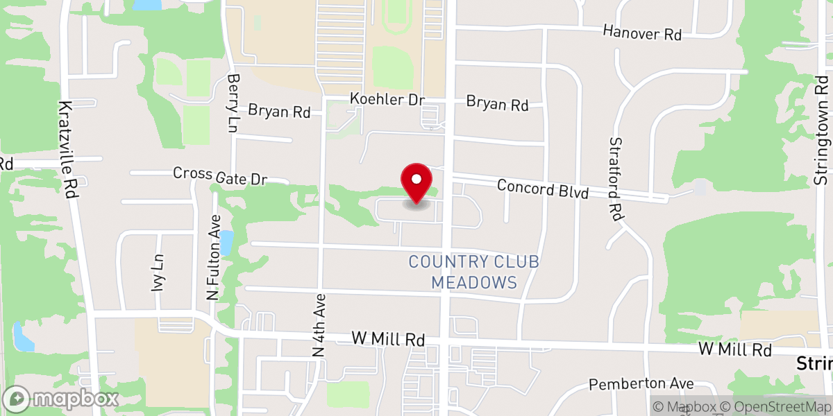 Map showing location of Bible Center Church