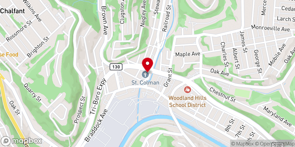 Map showing location of St Colman Church - St. Joseph the Worker Parish