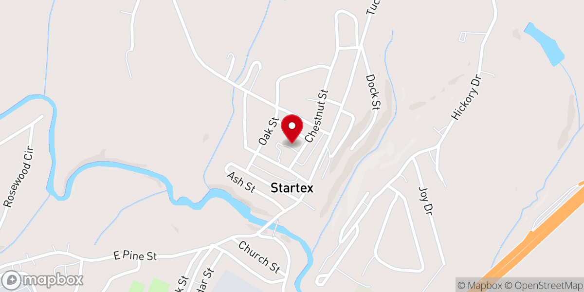 Map showing location of Tucapau Baptist Church