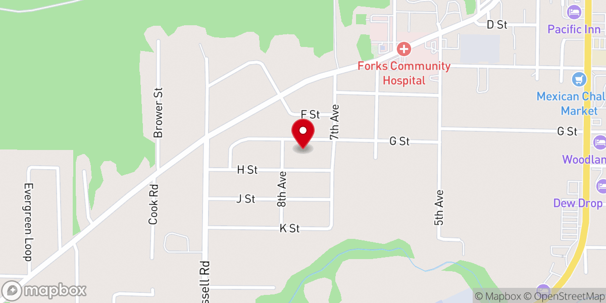 Map showing location of Forks Bible Church