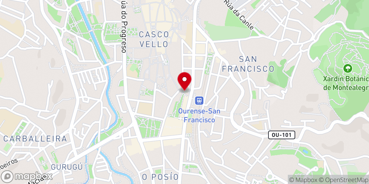 Map showing location of Capela de San Cosme