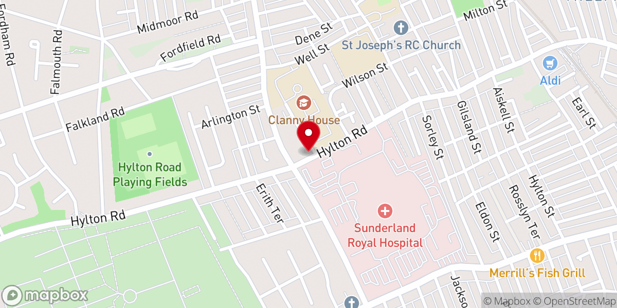 Map showing location of Gospel Pillars Church Sunderland