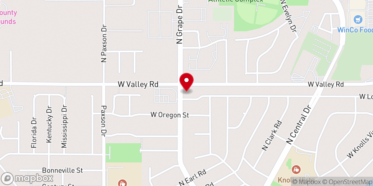 Map showing location of Lake Valley Baptist Church