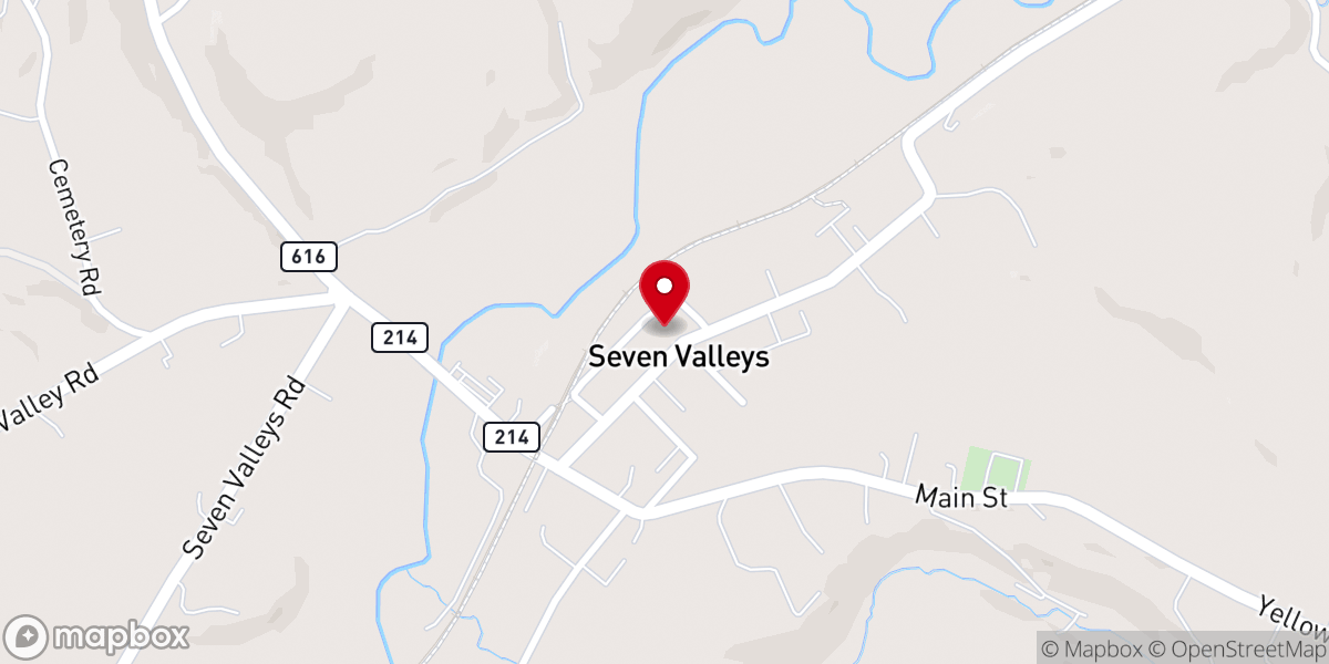 Map showing location of Seven Valleys Borough