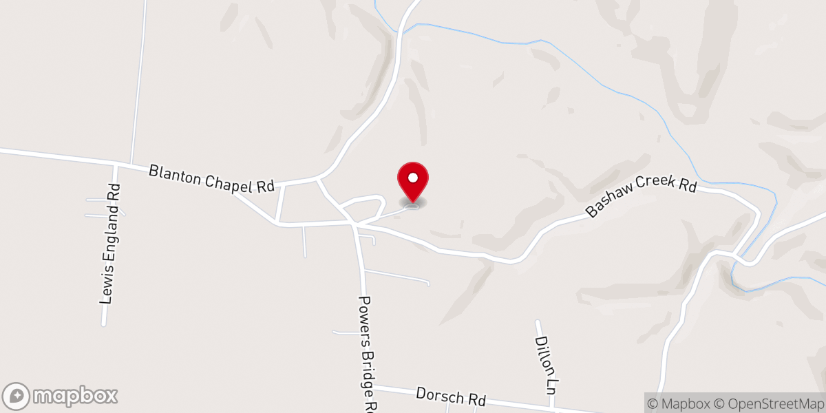 Map showing location of Blantons Chapel Convenience