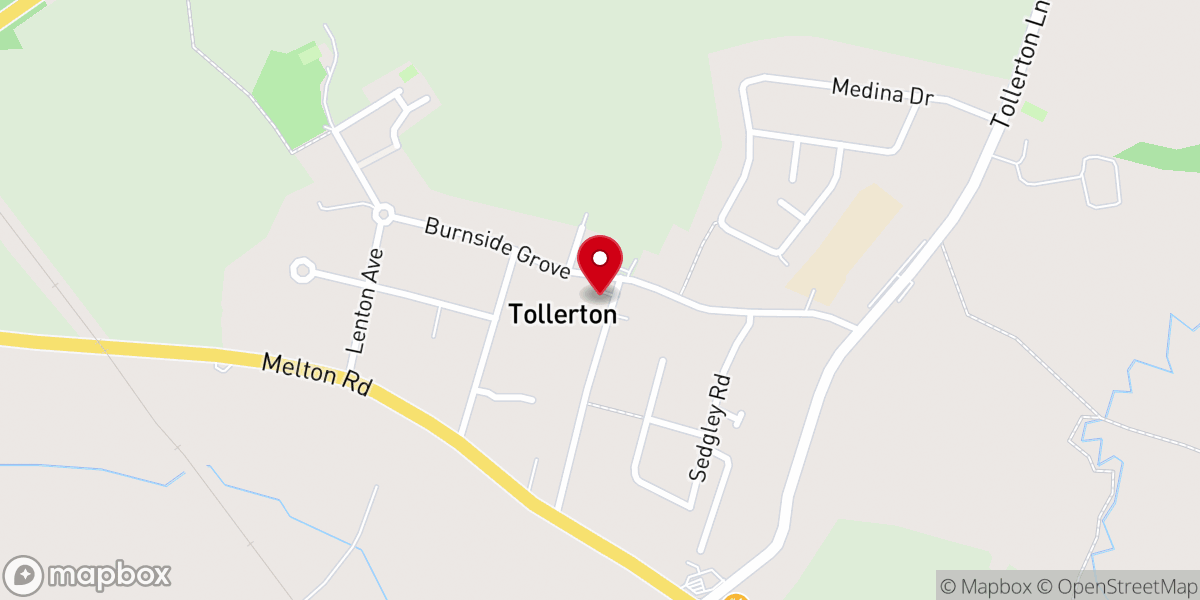 Map showing location of Tollerton Methodist Church