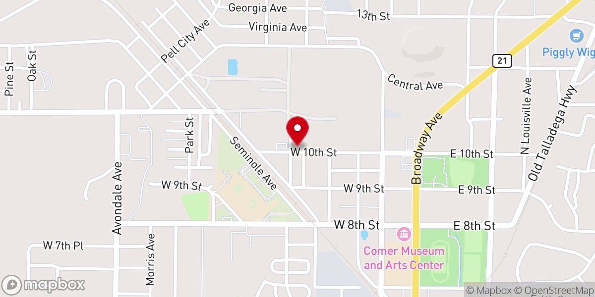Map showing location of Mignon United Methodist Church