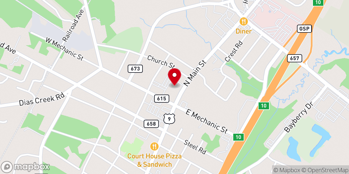 Map showing location of Cape May County Courthouse