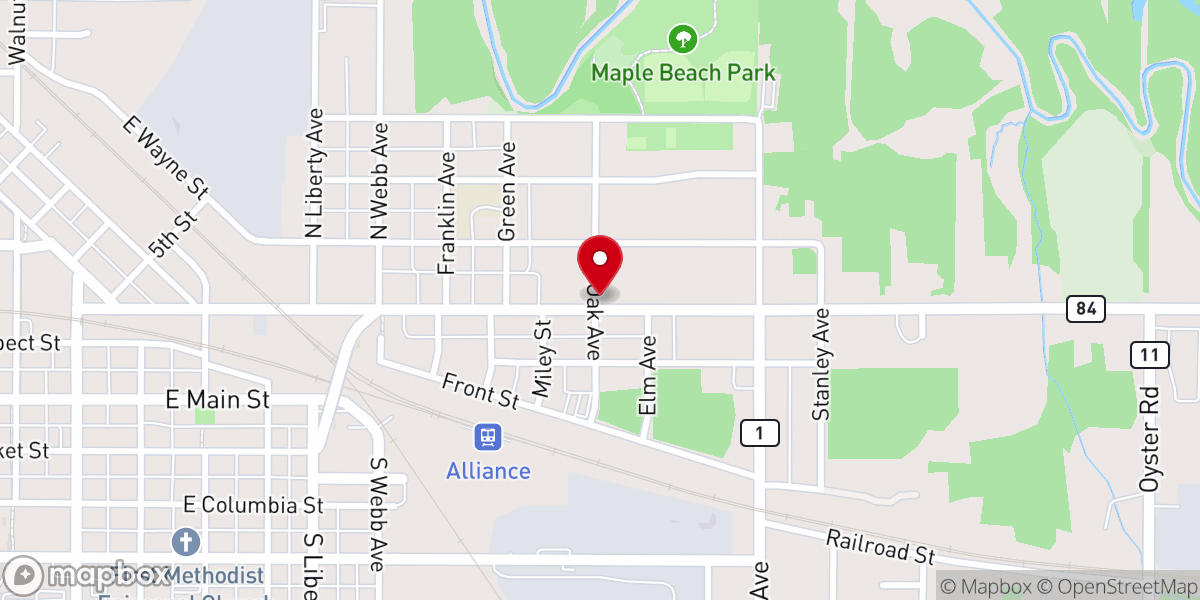 Map showing location of Mount Zion Baptist Church
