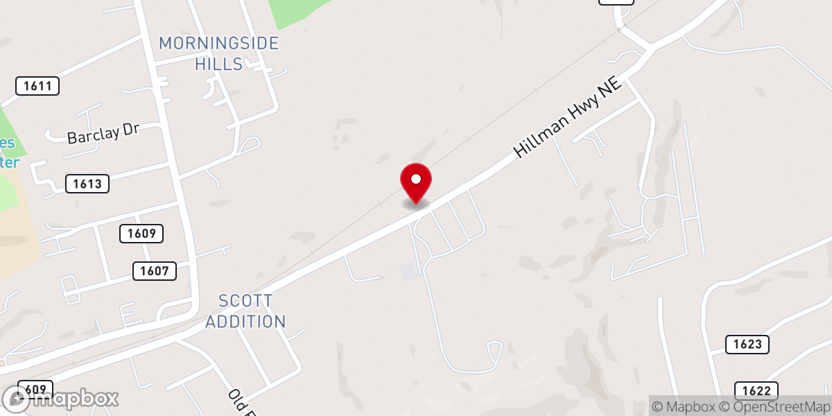 Map showing location of Abingdon Church Of God