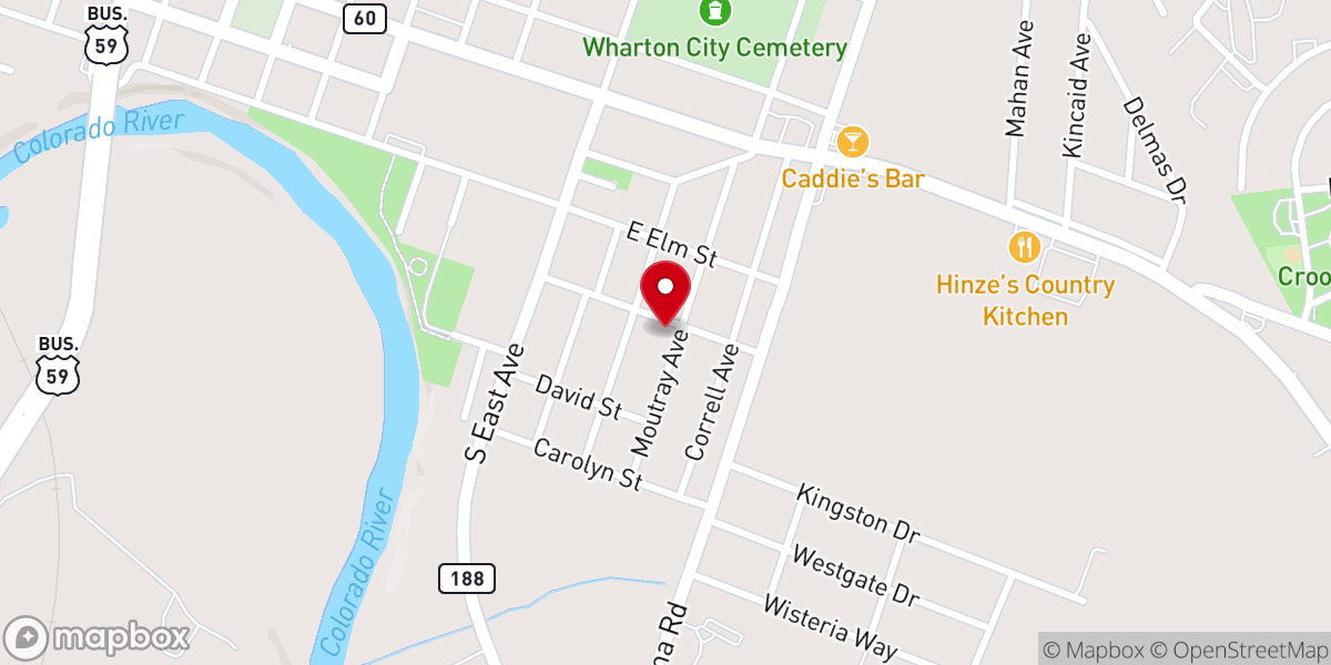 Map showing location of Wharton Community Church