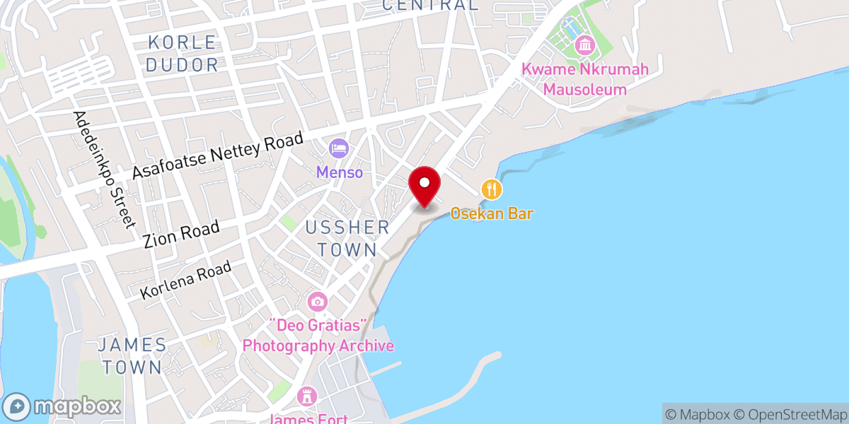 Map showing location of Ga Mashie Seventh-Day Adventist Church
