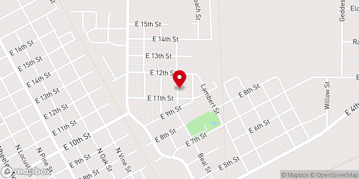 Map showing location of Harvest Time Baptist Church