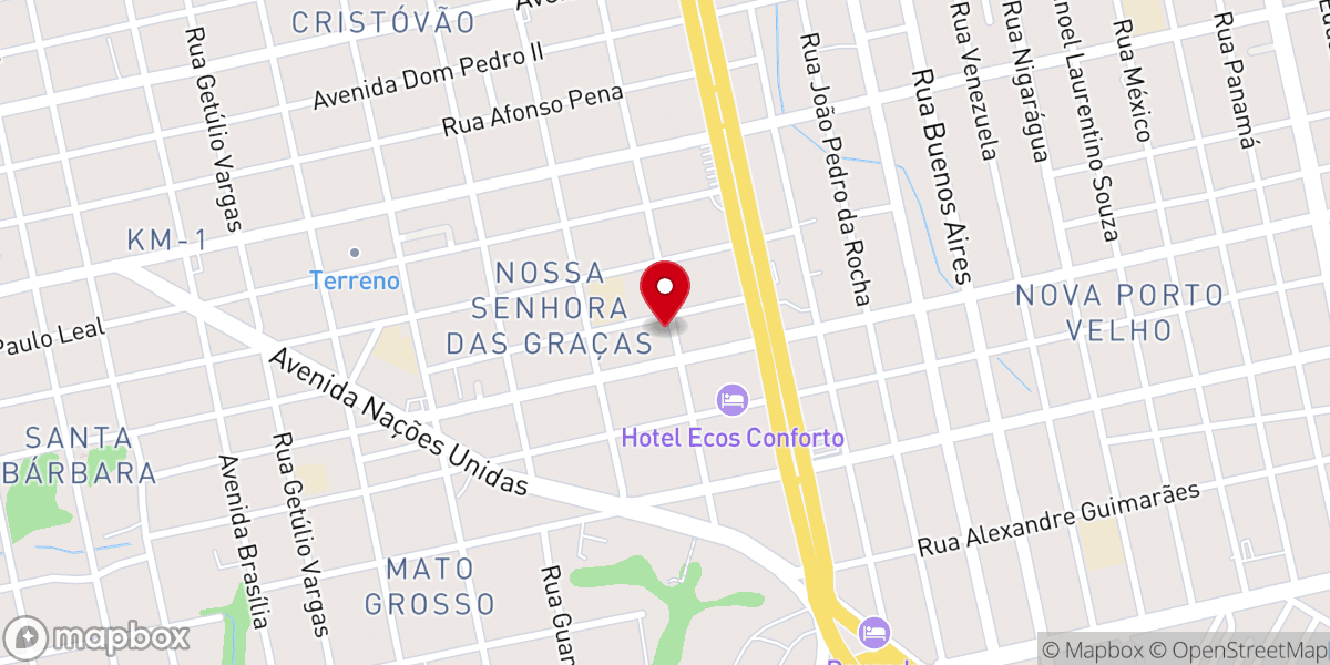 Map showing location of Templo Batista Bíblico