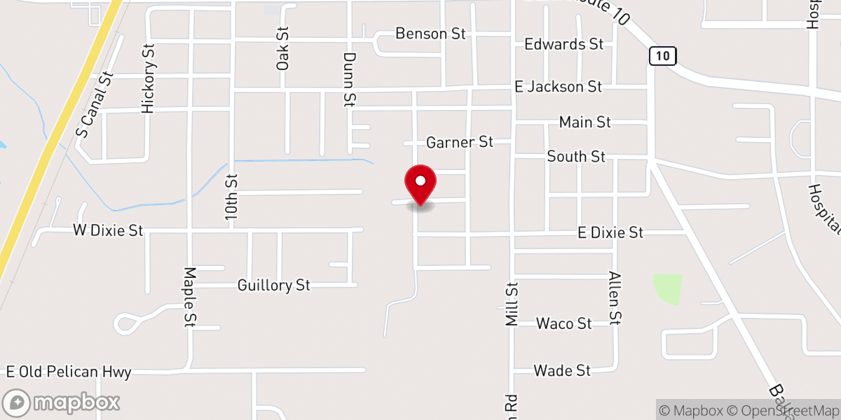 Map showing location of Pond Fork Baptist Church