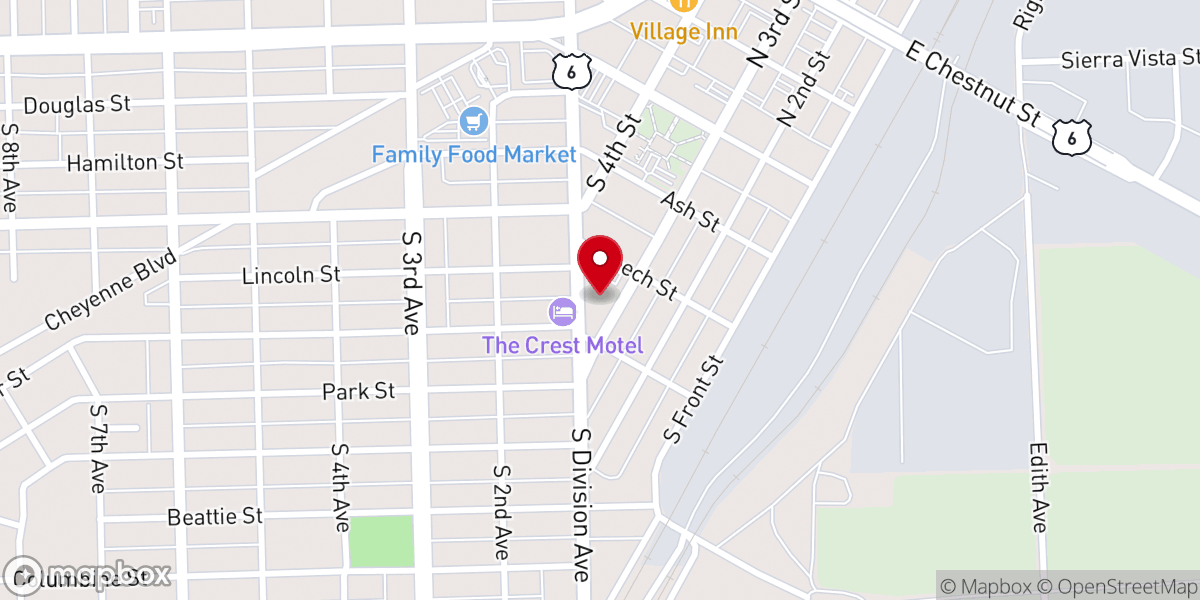 Map showing location of St. Anthony Catholic Chuch