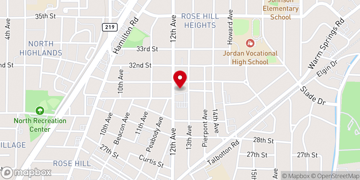 Map showing location of Greater Shady Grove Missionary Baptist Church