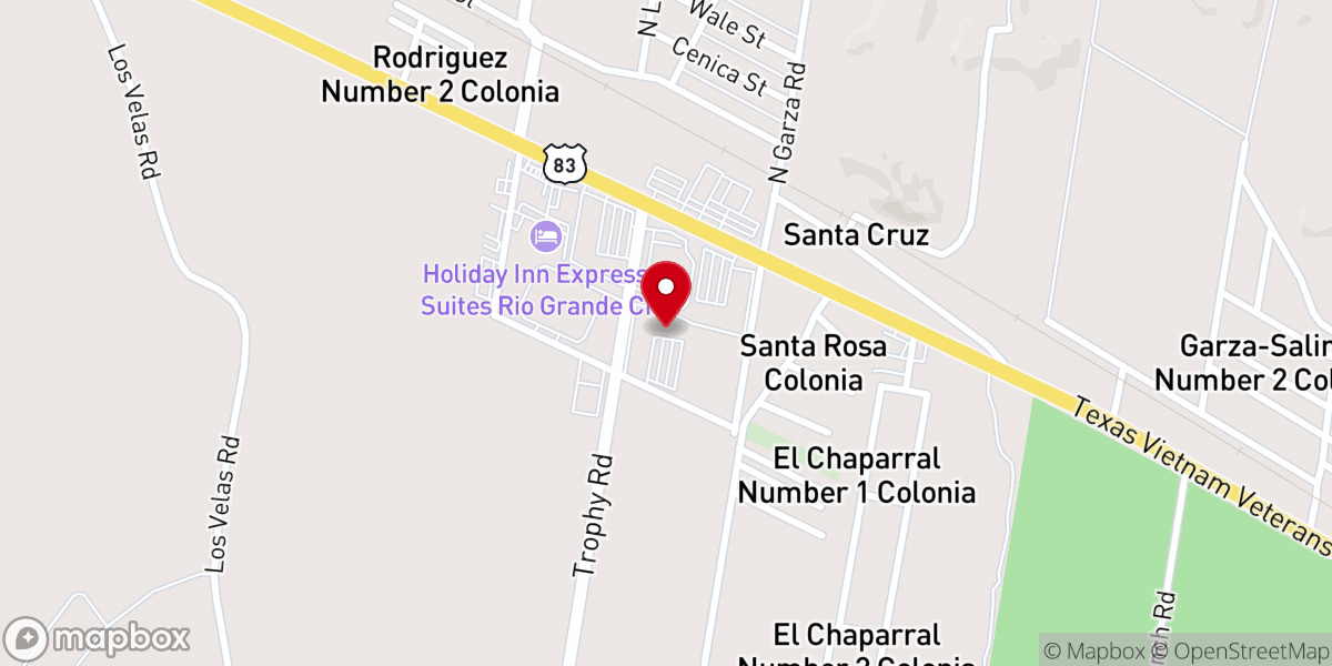 Map showing location of Luz Para Las Naciones Río Grande City