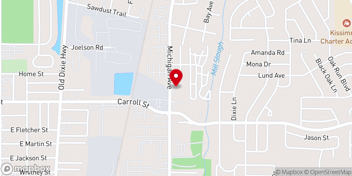 Map showing location of Iglesia pentecostal la senda antigua kissimmee