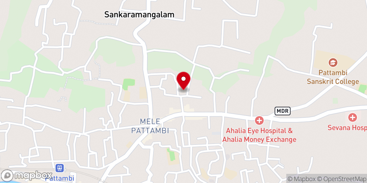 Map showing location of Kaithali Shiva Temple, Pattambi