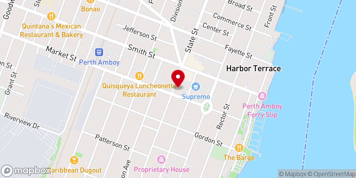 Map showing location of Perth Amboy Spanish Seventh-Day Adventist Church