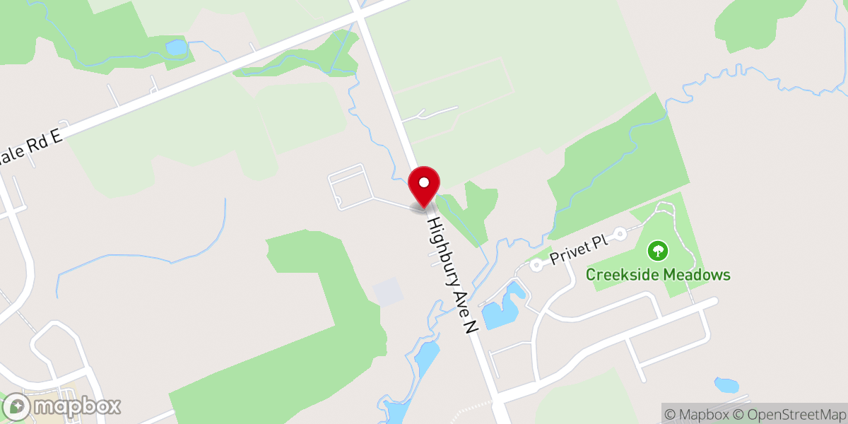 Map showing location of Stoney Creek Baptist Church