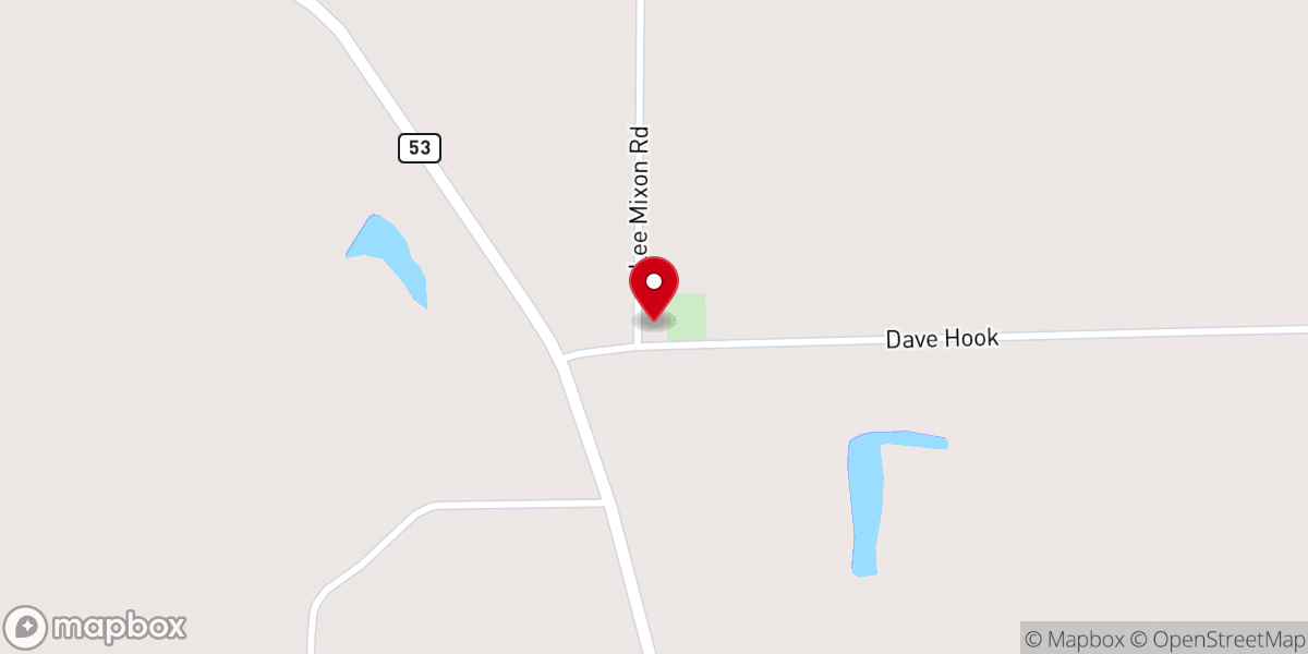 Map showing location of Pleasant Home Baptist Church