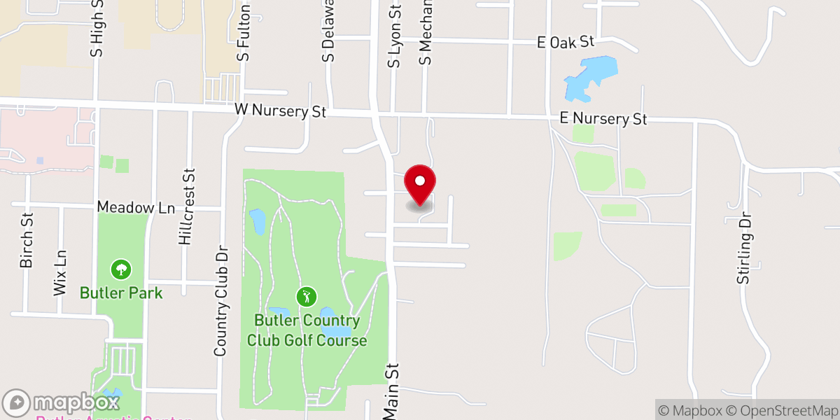 Map showing location of Happy Hill Church of God