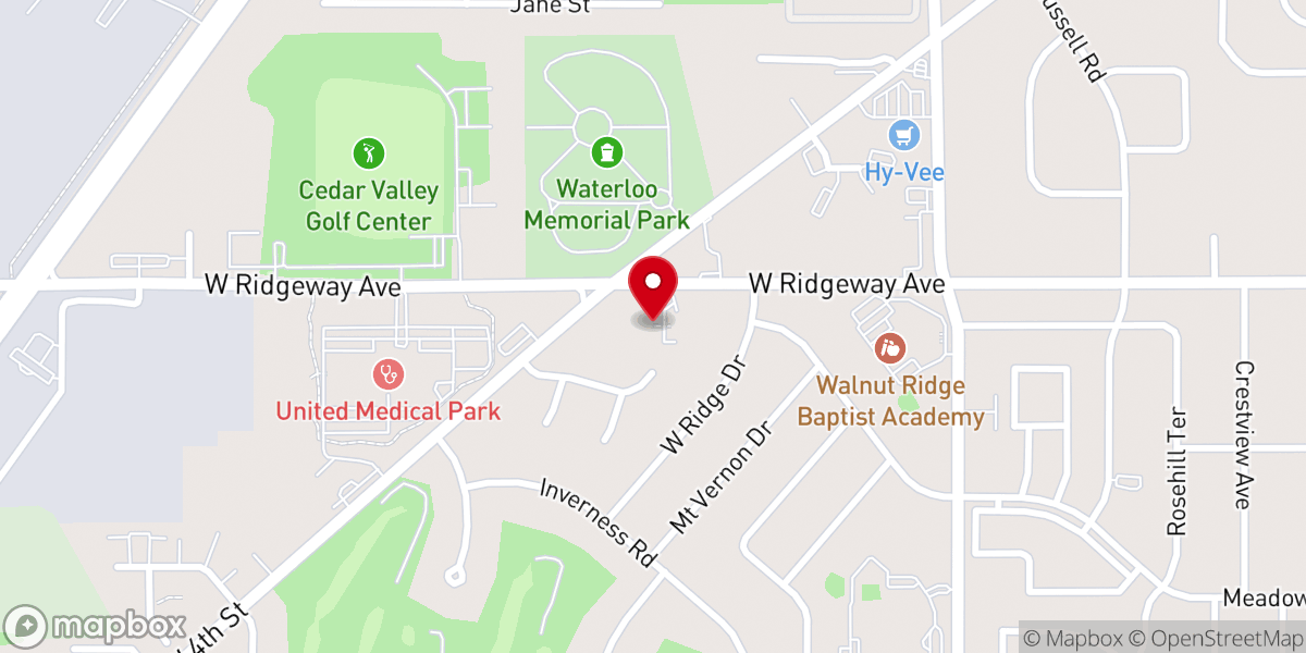 Map showing location of Faith Evangelical Lutheran Church