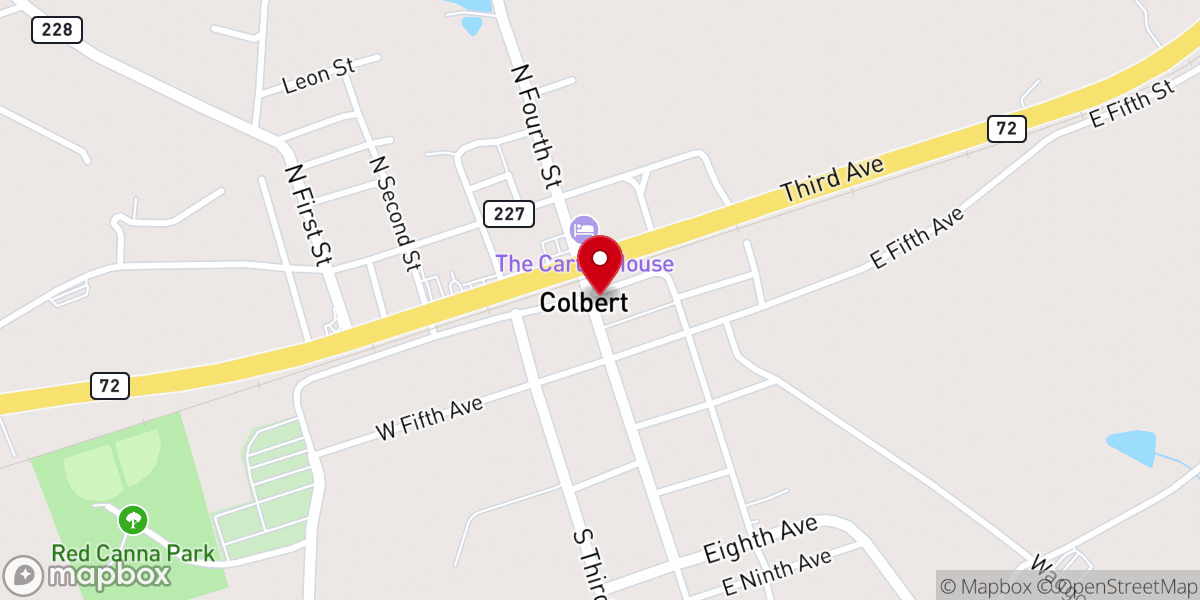 Map showing location of Colbert Georgia