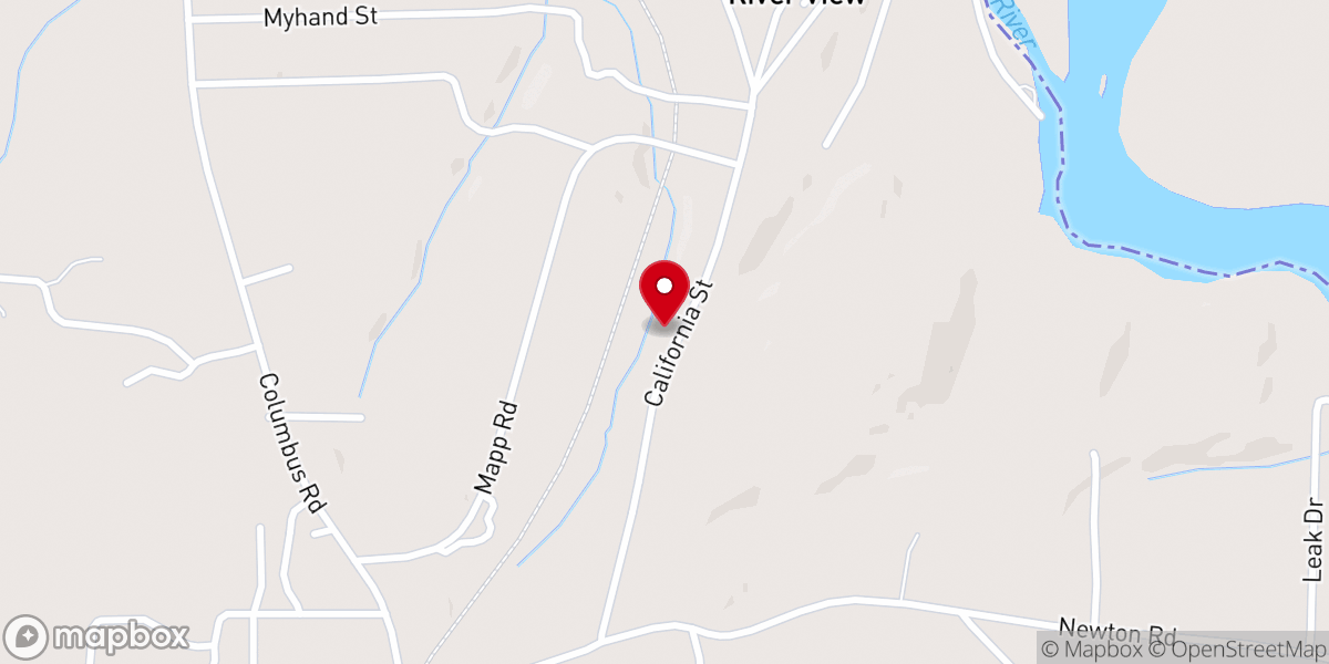 Map showing location of Riverview Baptist Church