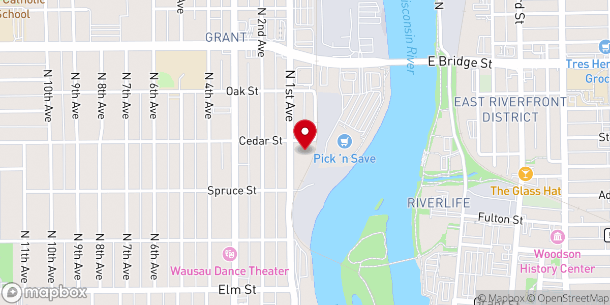 Map showing location of Bridge Street Mission
