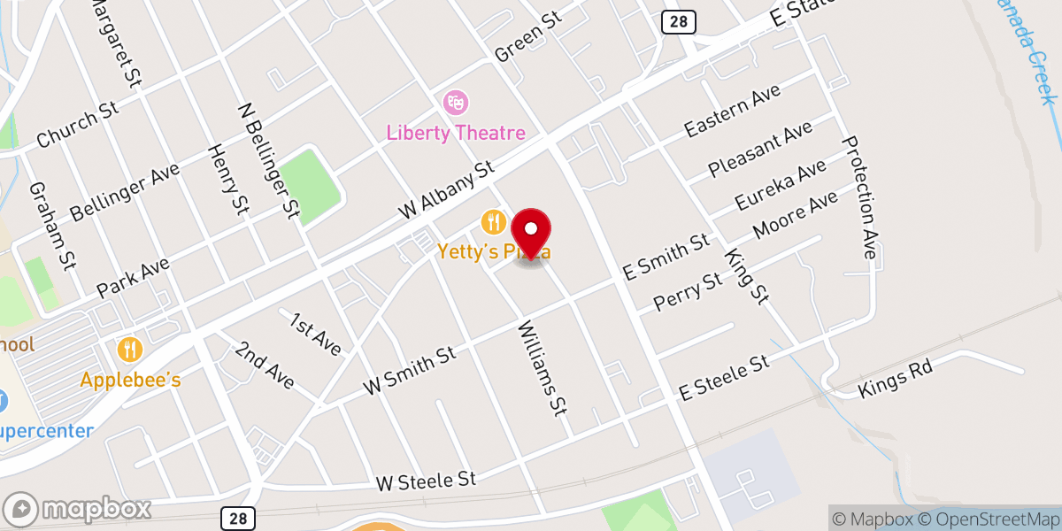 Map showing location of Sts. Anthony and Joseph Parish Hall