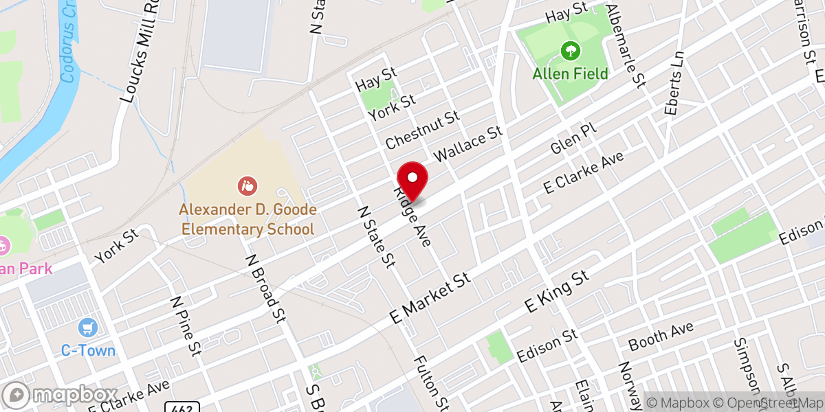Map showing location of Unity Church of God In Christ