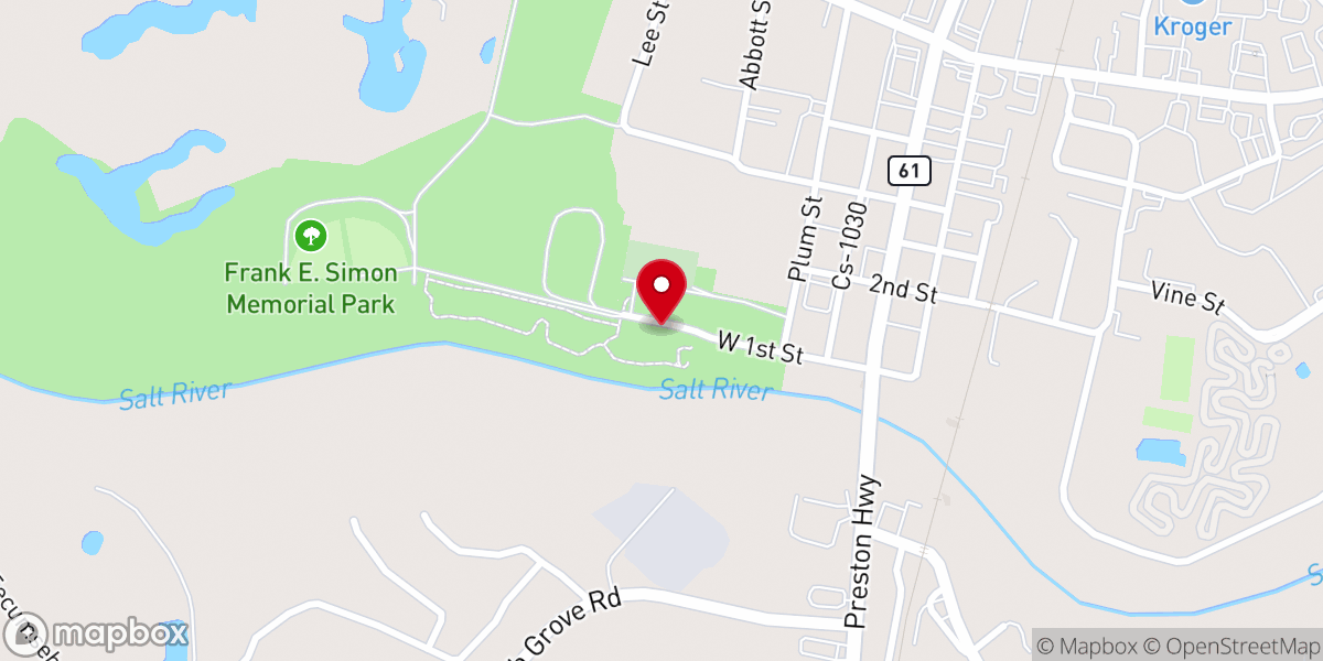 Map showing location of Shepherdsville Park