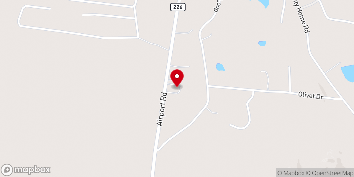 Map showing location of Olivet Baptist Church