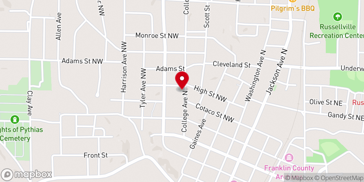 Map showing location of First Baptist Church, College Avenue