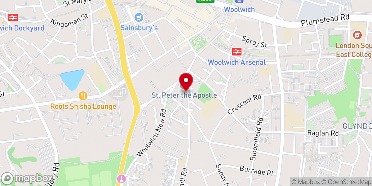 Map showing location of Woolwich Service Users Project (WSUP)