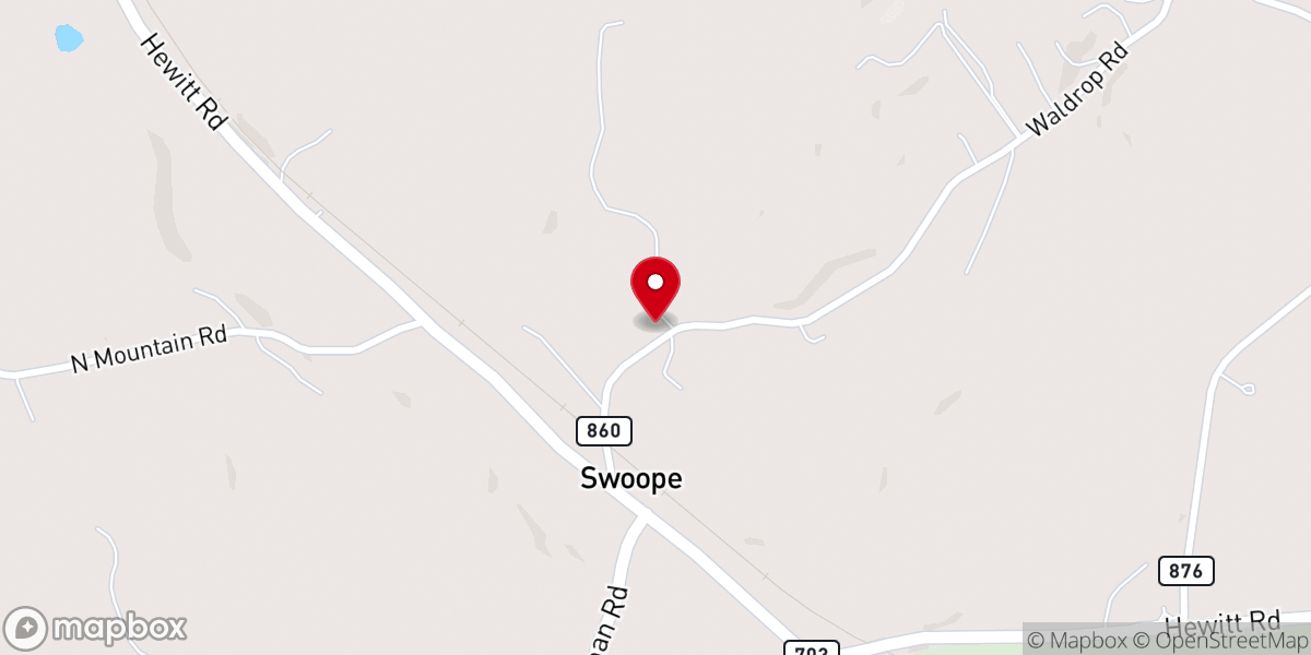 Map showing location of Swoope Chapel