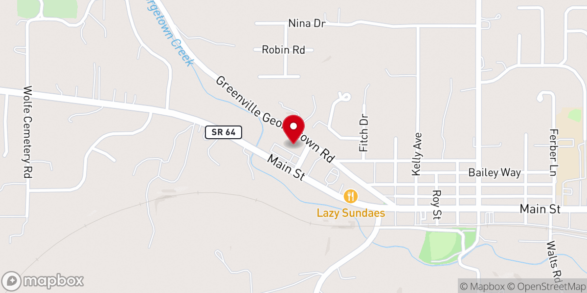 Map showing location of Georgetown Christian Church
