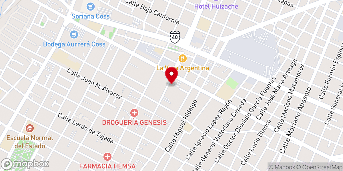 Map showing location of Iglesia unidad de la Fraternidad Cristiana