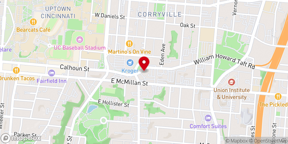 Map showing location of Mt Auburn Presbyterian Church