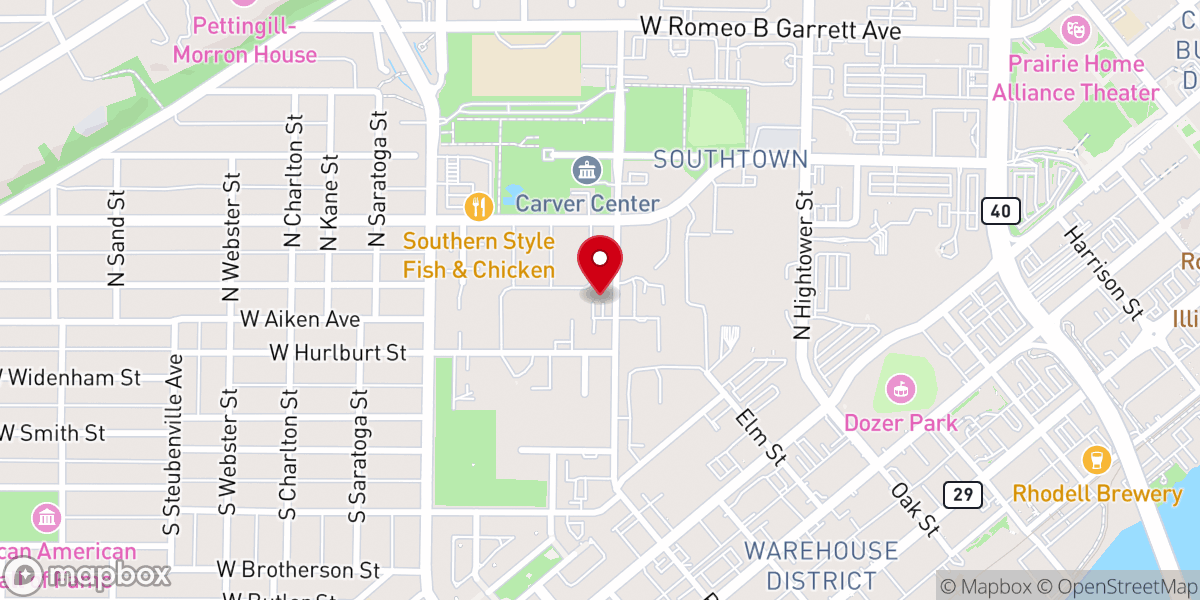 Map showing location of St. Joseph Catholic Church